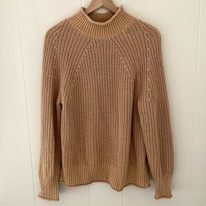 J. Crew Light Brown Mock Neck Oversized Sweater